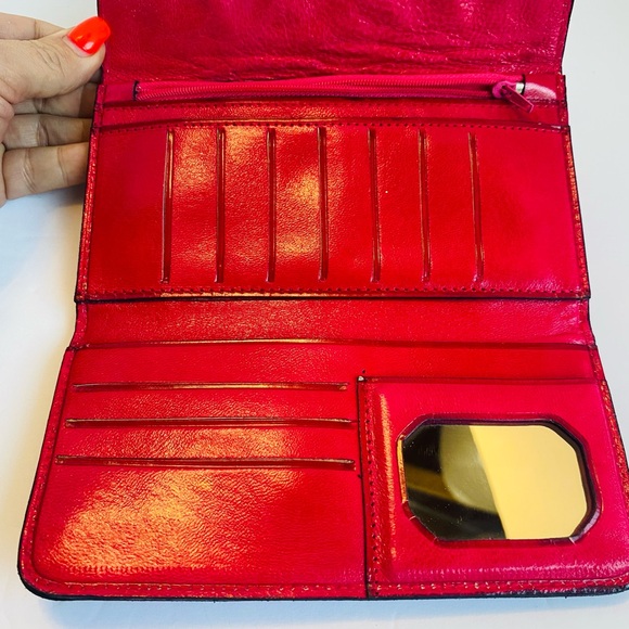 Art De Piel Genuine Leather Wallet Made in Mexico Hot Pink NWOT - Picture 1 of 3